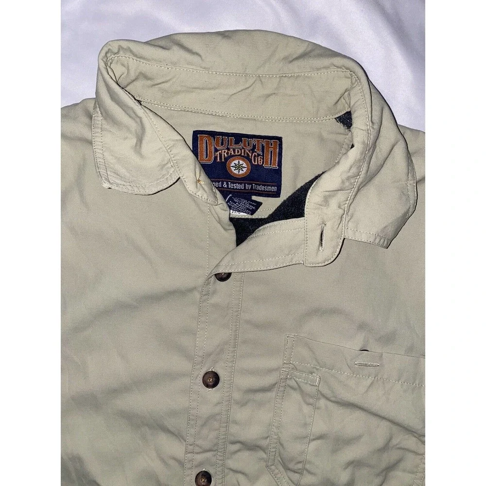 Duluth Trading Hanger Bender Fire Hose Fleece Lined Shacket‎ Nylon Jacket Large
